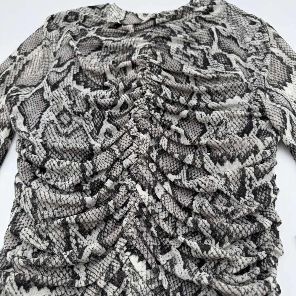 AFRM Snake-Print Mock Neck Long Sleeve Top in Black and Gray - Picture 9 of 11
